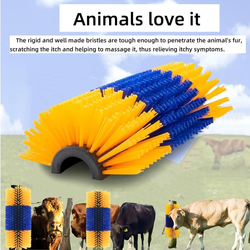 REVAXUP Livestock Scratch Brush,Goat Cow Horse Pig Dog Livestock Brushes for Scratcher, Big Goat Scratching Post for Animal Self-Grooming, Clean The Fur,Protecting Fences - Image 2